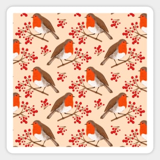 European Robin Bird Pattern Magnet